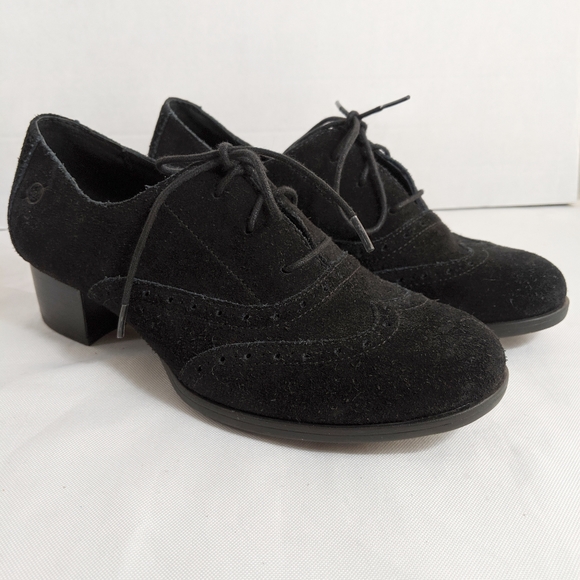 Born Black Suede Heeled Shoes - Picture 2 of 7